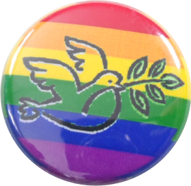 Friedenstaube Button Rainbowstyle - zum Schließen ins Bild klicken